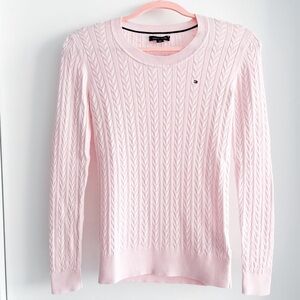Tommy Hilfiger light pink cable knit sweater